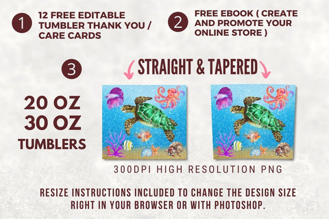 Sea Turtle Tumbler design 20 oz & 30 oz Skinny Tumbler Design, Tumbler, Sublimation, PNG Tortoise Digital Download Sublimation TumblersByPhill 