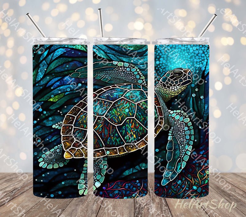 Sea Turtle Tumbler PNG Sublimation, 20oz Skinny tumbler Wrap Sublimation _HelArtShop_ 