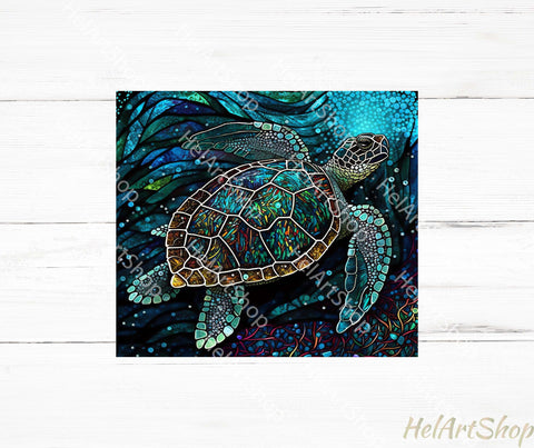 Sea Turtle Tumbler PNG Sublimation, 20oz Skinny tumbler Wrap Sublimation _HelArtShop_ 