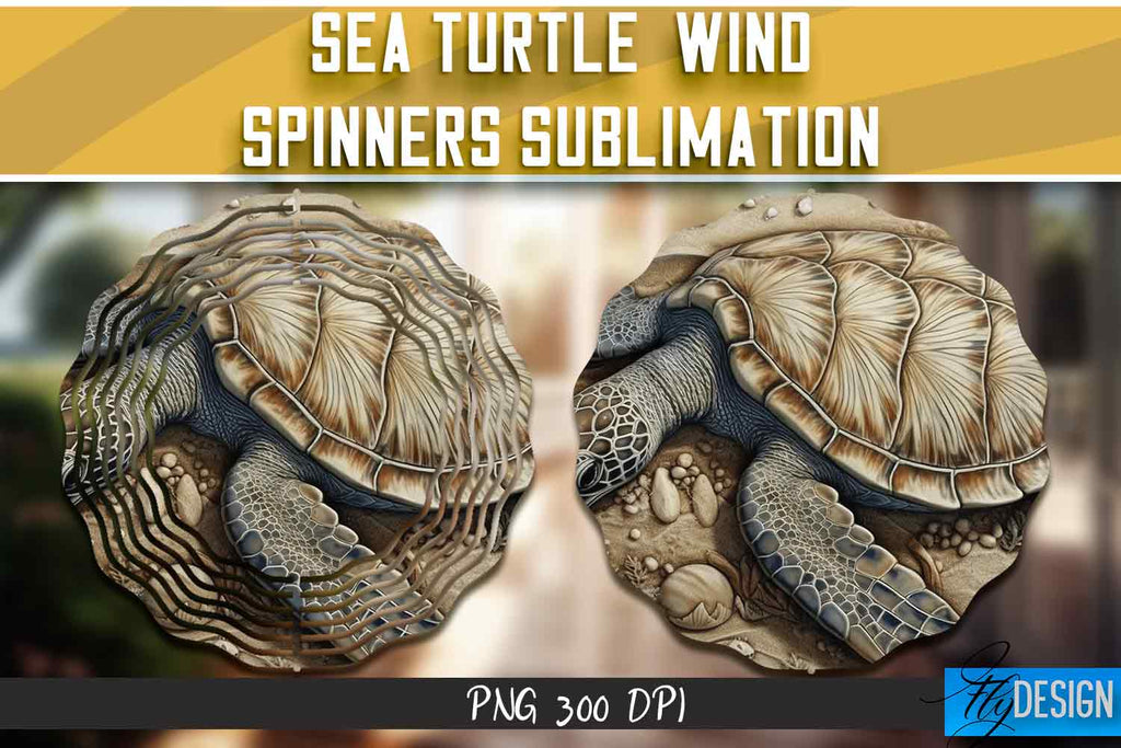Sea Turtle Wind Spinners Sublimation - So Fontsy