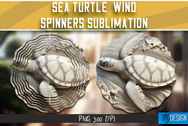 Sea Turtle Wind Spinners Sublimation Sublimation Fly Design 