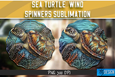 Sea Turtle Wind Spinners Sublimation Sublimation Fly Design 