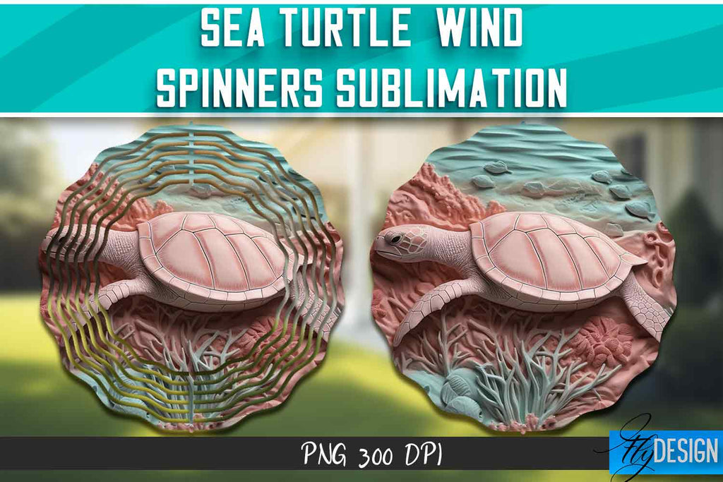 Sea Turtle Wind Spinners Sublimation - So Fontsy