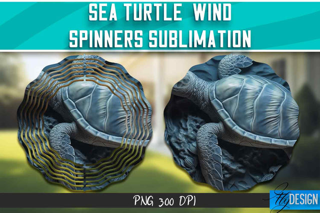 Sea Turtle Wind Spinners Sublimation Sublimation Fly Design 
