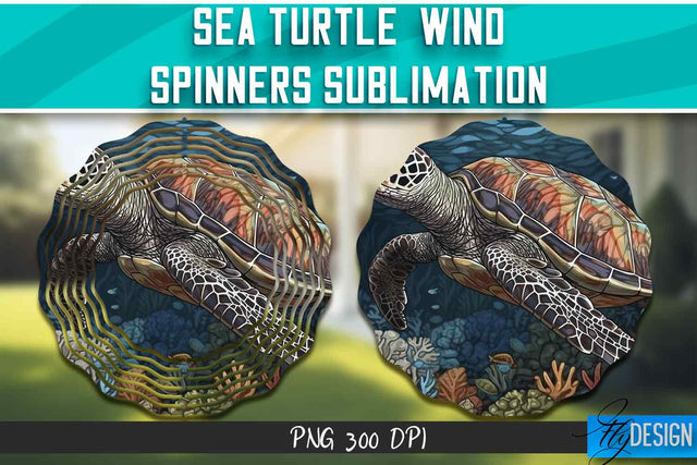 Sea Turtle Wind Spinners Sublimation Sublimation Fly Design 