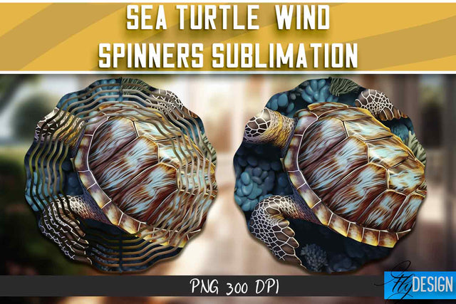 Sea Turtle Wind Spinners Sublimation Sublimation Fly Design 