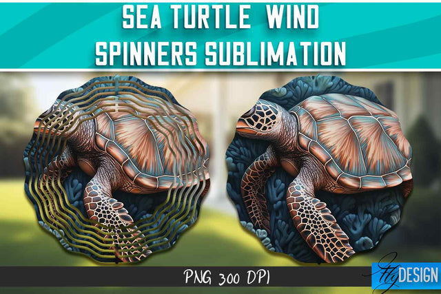 Sea Turtle Wind Spinners Sublimation Sublimation Fly Design 