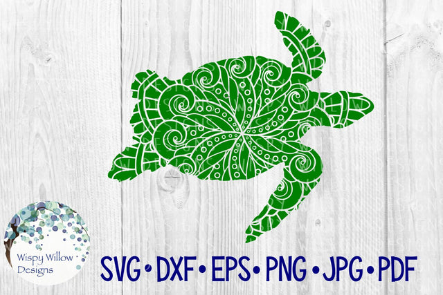 Sea Turtle Zentangle SVG Wispy Willow Designs 