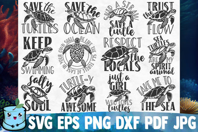 Sea Turtles SVG Bundle SVG MintyMarshmallows 