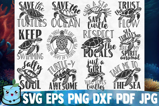 Sea Turtles SVG Bundle SVG MintyMarshmallows 