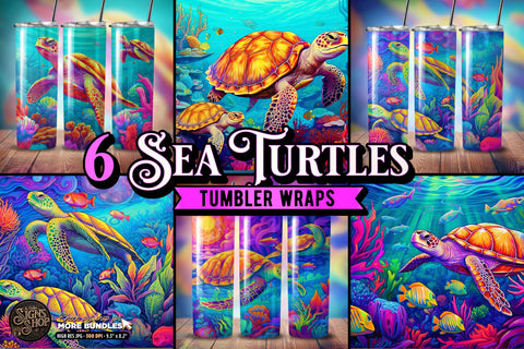 Sea Turtles Tumblers Wraps Sublimation Sublimation The Vintage Signs Shop 