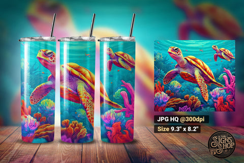Sea Turtles Tumblers Wraps Sublimation Sublimation The Vintage Signs Shop 