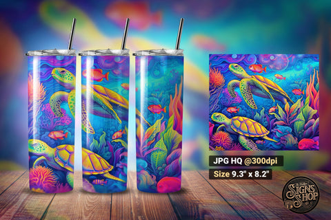 Sea Turtles Tumblers Wraps Sublimation Sublimation The Vintage Signs Shop 