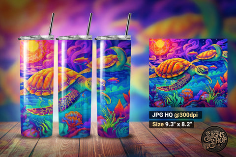 Sea Turtles Tumblers Wraps Sublimation Sublimation The Vintage Signs Shop 