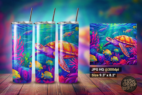 Sea Turtles Tumblers Wraps Sublimation Sublimation The Vintage Signs Shop 
