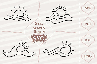 Sea, waves and sun - SVG bundle SVG Digital Mojito 