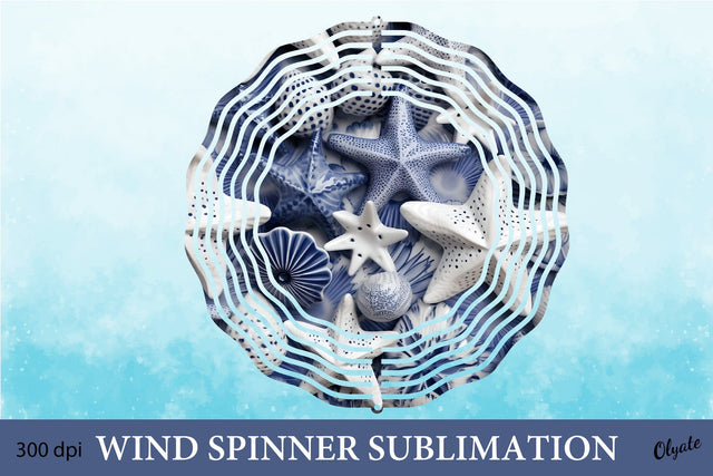Sea Wind Spinner Sublimation. Shell Wind Spinner PNG. Sublimation Olga Terlyanskaya 