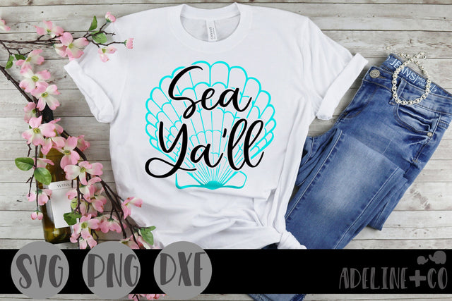 Sea Y'all, SVG, PNG, DXF, Beach SVG Adeline&co 
