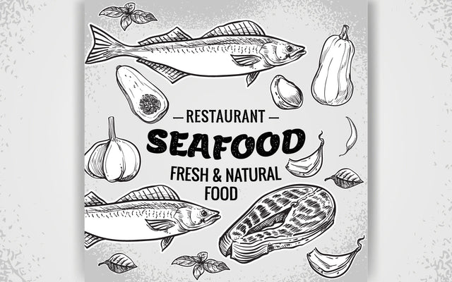 Seafood restaurant with fresh and natural food SVG naemmiah021 