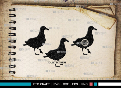 Seagull Monogram, Seagull Silhouette, Seagull SVG, Seagull Bird Svg, Seagull Wings Svg, Flying Seagull Svg, Bird Flying Svg, SB00314 SVG ETC Craft 