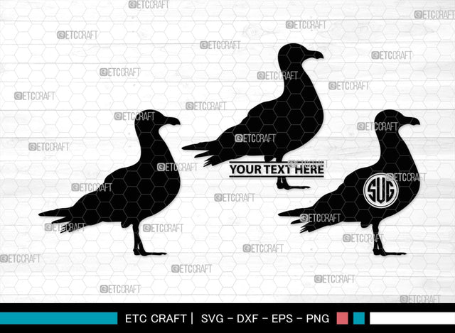 Seagull Monogram, Seagull Silhouette, Seagull SVG, Seagull Bird Svg, Seagull Wings Svg, Flying Seagull Svg, Bird Flying Svg, SB00314 SVG ETC Craft 