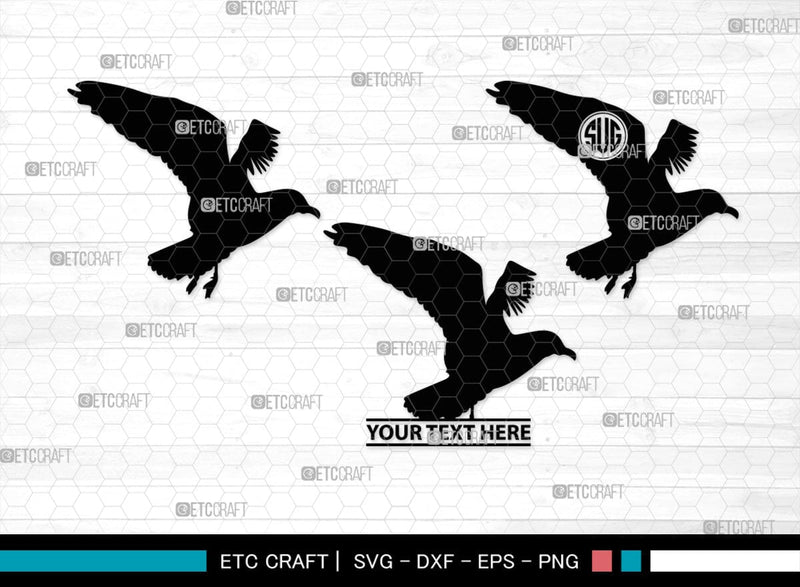 Seagull Monogram, Seagull Silhouette, Seagull SVG, Seagull Bird Svg, Seagull Wings Svg, Flying Seagull Svg, Bird Flying Svg, SB00314 SVG ETC Craft 