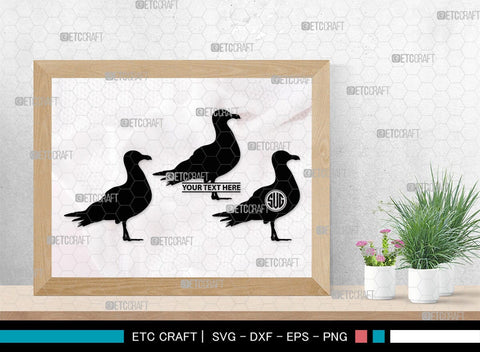 Seagull Monogram, Seagull Silhouette, Seagull SVG, Seagull Bird Svg, Seagull Wings Svg, Flying Seagull Svg, Bird Flying Svg, SB00314 SVG ETC Craft 