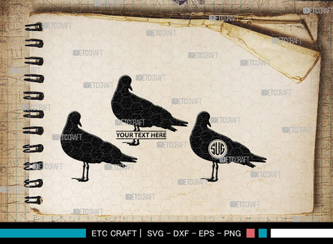 Seagull Monogram, Seagull Silhouette, Seagull SVG, Seagull Bird Svg, Seagull Wings Svg, Flying Seagull Svg, Bird Flying Svg, SB00314 SVG ETC Craft 
