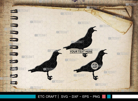 Seagull Monogram, Seagull Silhouette, Seagull SVG, Seagull Bird Svg, Seagull Wings Svg, Flying Seagull Svg, Bird Flying Svg, SB00314 SVG ETC Craft 