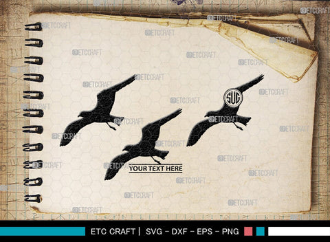Seagull Monogram, Seagull Silhouette, Seagull SVG, Seagull Bird Svg, Seagull Wings Svg, Flying Seagull Svg, Bird Flying Svg, SB00314 SVG ETC Craft 