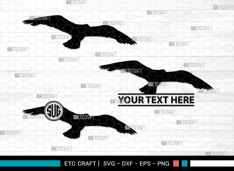 Seagull Monogram, Seagull Silhouette, Seagull SVG, Seagull Bird Svg, Seagull Wings Svg, Flying Seagull Svg, Bird Flying Svg, SB00314 SVG ETC Craft 