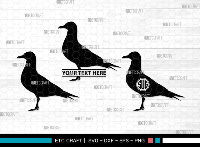Seagull Monogram, Seagull Silhouette, Seagull SVG, Seagull Bird Svg, Seagull Wings Svg, Flying Seagull Svg, Bird Flying Svg, SB00314 SVG ETC Craft 