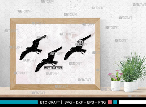 Seagull Monogram, Seagull Silhouette, Seagull SVG, Seagull Bird Svg, Seagull Wings Svg, Flying Seagull Svg, Bird Flying Svg, SB00314 SVG ETC Craft 