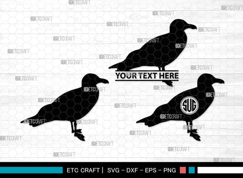 Seagull Monogram, Seagull Silhouette, Seagull SVG, Seagull Bird Svg, Seagull Wings Svg, Flying Seagull Svg, Bird Flying Svg, SB00314 SVG ETC Craft 