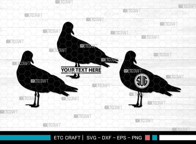 Seagull Monogram, Seagull Silhouette, Seagull SVG, Seagull Bird Svg, Seagull Wings Svg, Flying Seagull Svg, Bird Flying Svg, SB00314 SVG ETC Craft 