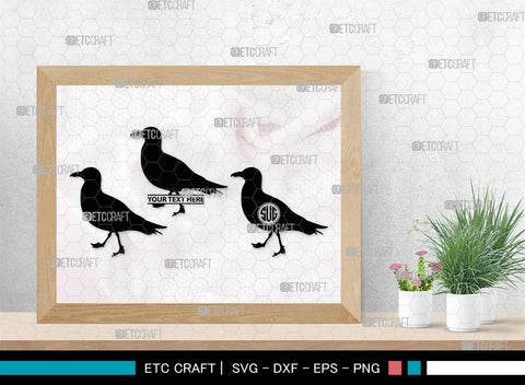 Seagull Monogram, Seagull Silhouette, Seagull SVG, Seagull Bird Svg, Seagull Wings Svg, Flying Seagull Svg, Bird Flying Svg, SB00314 SVG ETC Craft 