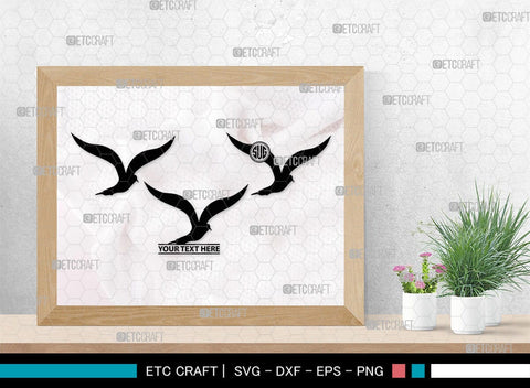 Seagull Monogram, Seagull Silhouette, Seagull SVG, Seagull Bird Svg, Seagull Wings Svg, Flying Seagull Svg, Bird Flying Svg, SB00314 SVG ETC Craft 