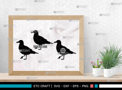 Seagull Monogram, Seagull Silhouette, Seagull SVG, Seagull Bird Svg, Seagull Wings Svg, Flying Seagull Svg, Bird Flying Svg, SB00314 SVG ETC Craft 
