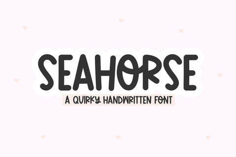 Seahorse - Cute Handwritten Font Font KA Designs 