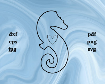 Seahorse Heart SVG Cut File SVG Northern Light SVG 