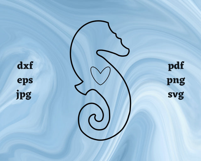 Seahorse Heart SVG Cut File SVG Northern Light SVG 