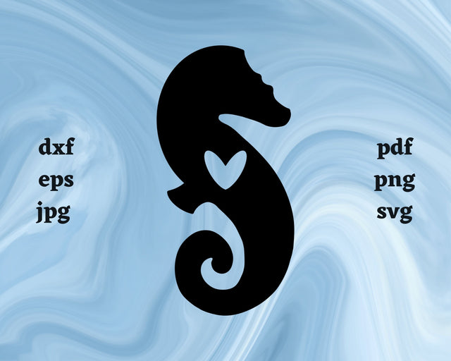 Seahorse Heart SVG Cut File SVG Northern Light SVG 