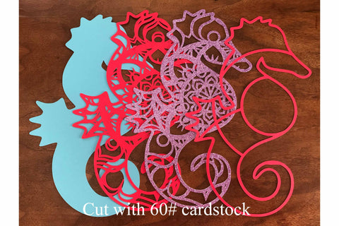 Seahorse Mandala Layered 3D SVG SVG Digital Honeybee 