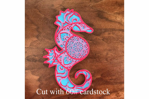 Seahorse Mandala Layered 3D SVG SVG Digital Honeybee 