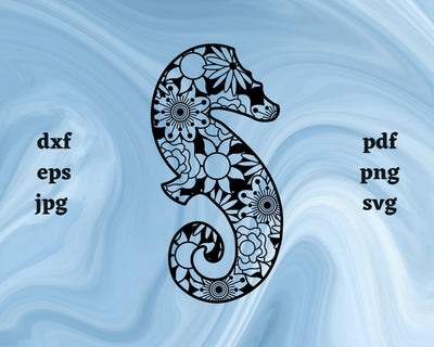 Seahorse Mandala SVG Cut File SVG Northern Light SVG 