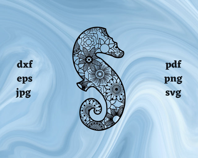 Seahorse Mandala SVG Cut File SVG Northern Light SVG 
