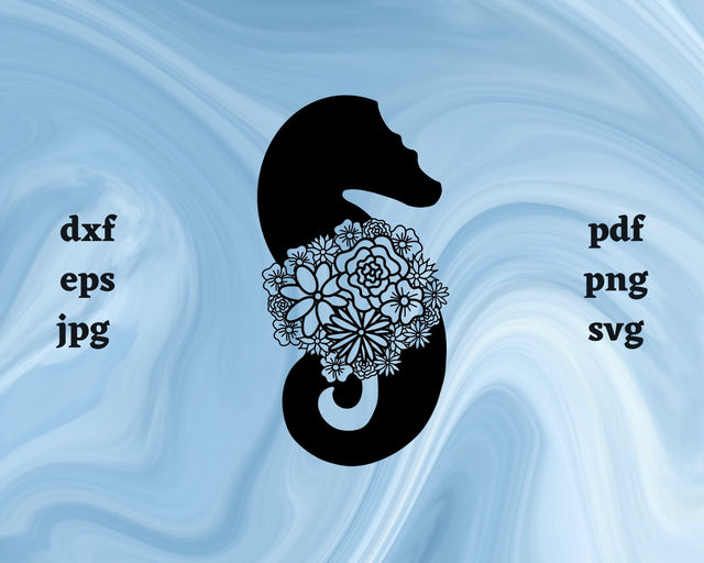 Seahorse Mandala SVG Cut File SVG Northern Light SVG 