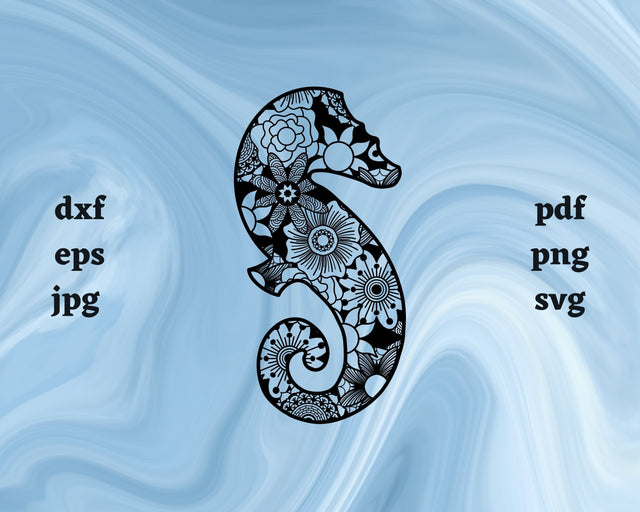 Seahorse Mandala SVG Cut File SVG Northern Light SVG 