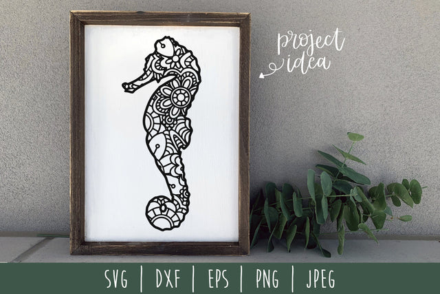 Seahorse Mandala Zentangle SVG SavoringSurprises 