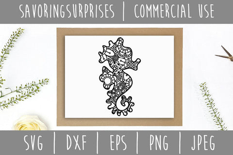 Seahorse Mandala Zentangle SVG SVG SavoringSurprises 